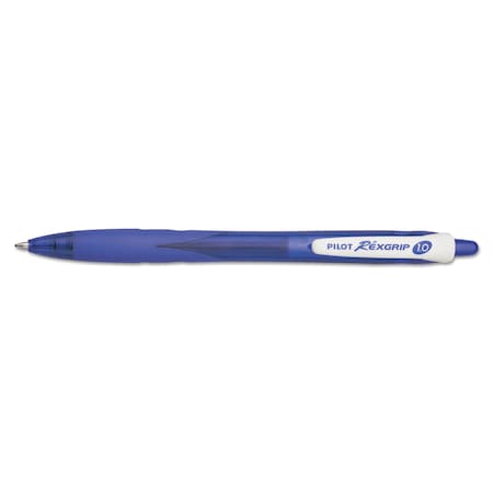 Pilot RexGrip BeGreen Ballpoint Pen, Retractable, Medium 1 mm, Blue Ink, Blue Barrel, PK12, 12PK 32371